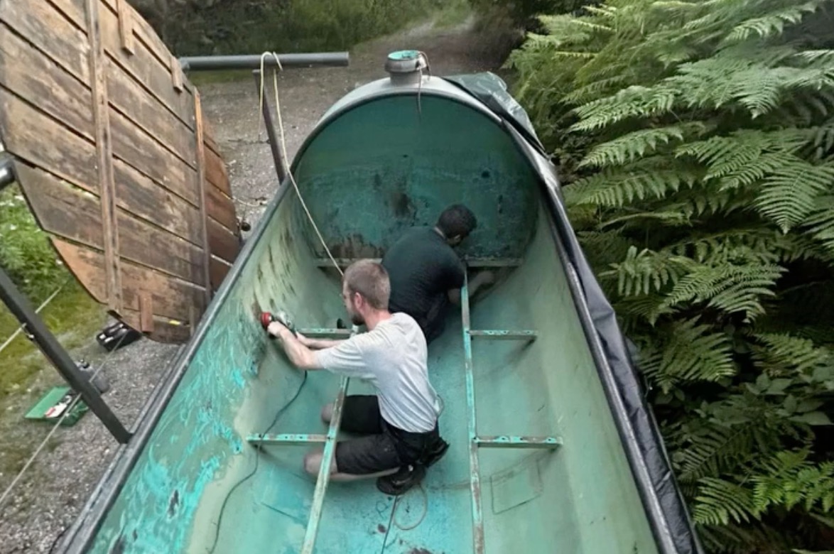 Aus Alt mach Badefass – unser rollender Whirlpool